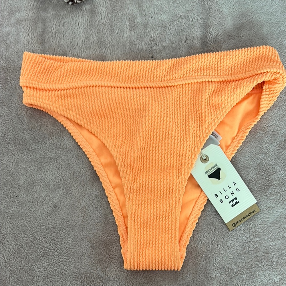 Billabong Orange Ribbed Bikini Bottoms